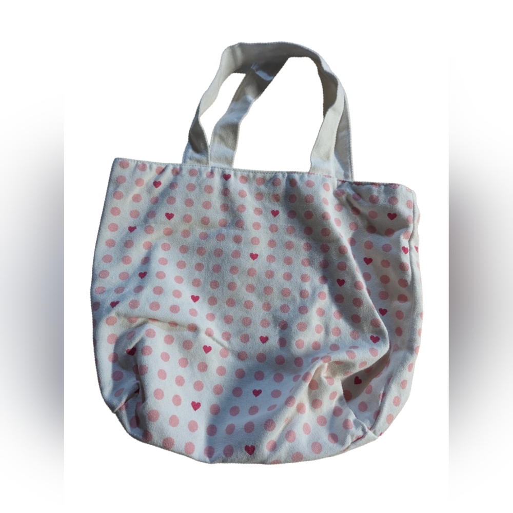 Loccitane en Provance. Tote. Cloth. Adorable heart and polkadot tote.